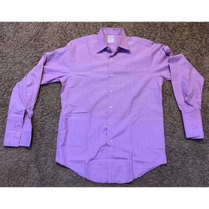 Vintage Brooks Brothers Made In USA Lavender French Cuff Dress Shirt 15.5 - 33